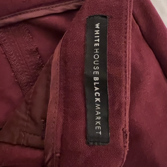 White House Black Market Skinny Ankle Pants in burgandy - Picture 2 of 4